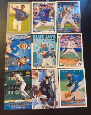 9 Toronto Blue Jays baseball cards 