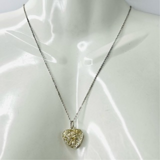 Silver Heart Filigree Pendant & Necklace 