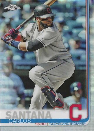 2019 Topps Chrome Carlos Santana (Refractor) #44