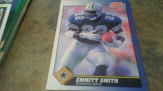 1991 SCORE EMMITT SMITH 2ND YEAR DALLAS COWBOYS FOOTBALL CARD# 15