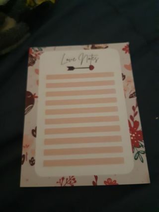 Love notes notepad