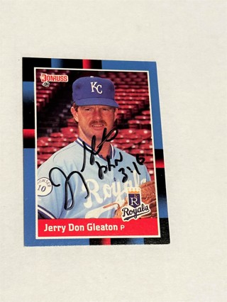 Autographed 1988 Donruss Jerry Don Gleaton Kansas City Royals #547