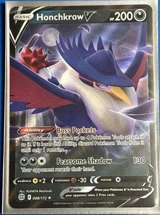 NM Ultra Rare Honchkrow V Pokemon card TCG SWSH