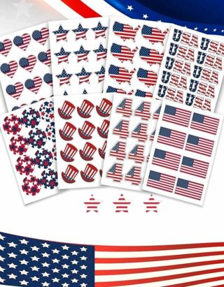 ⭐NEW⭐(16) INDEPENDENCE DAY STICKERS