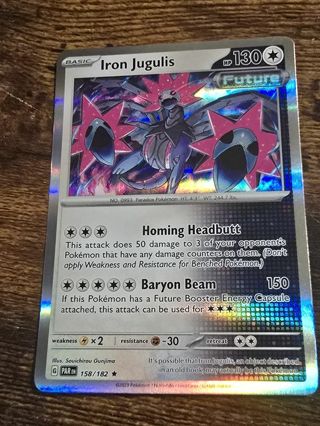 Pokemon Iron Jugulis holo rare card 158/182