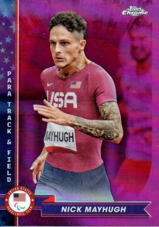 2024 Topps Chrome Olympics Nick Mayhugh Pink Refractor #54