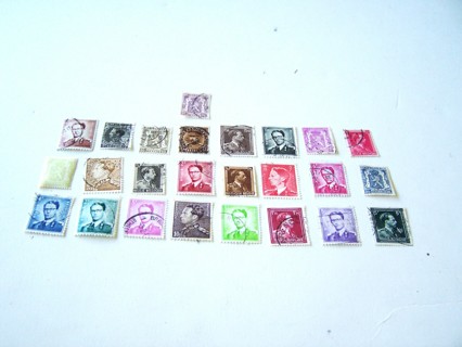 Belgium Postage Stamps used set of 25