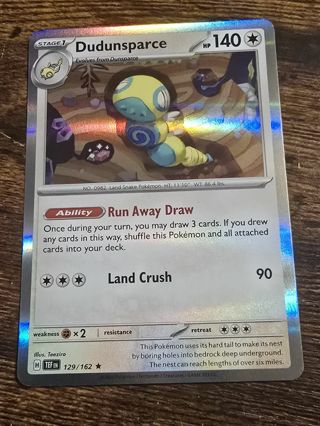 Pokemon Dudunsparce holo rare card 129/162