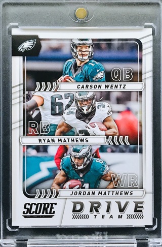 Carson Wentz / Ryan Mathews / Jordan Matthews - 2017 Score Drive Team #20 - Eagles [AA103]