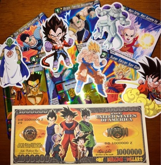 Tiny Dragon Ball Z bundle, cards,stickers,+extras,13 pieces(chosen Random)