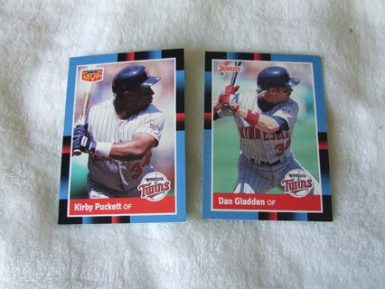 1988 Minnesota Twins Donruss Team Card Lot of 2