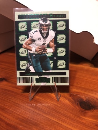 Jalen Hurts 2022 Panini Contenders Winning Ticket Green Foil #WT-JHU