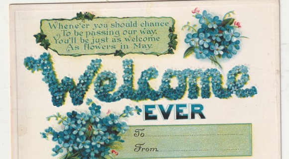 Vintage Used Postcard: 1914 Welcome Ever