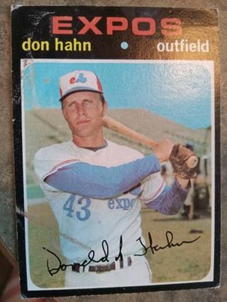 1971 T.C.G. DON HAHN MONTREAL EXPOS BASEBALL CARD