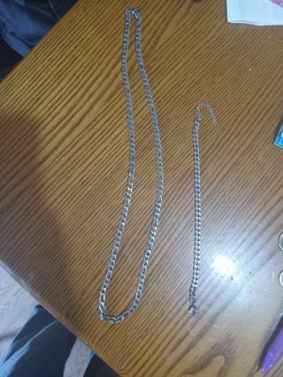 Stainless steel necklace & bracelet set
