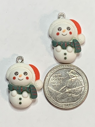 ☃ SNOWMAN CHARMS~#6~SET OF 2 CHARMS~FREE SHIPPING☃