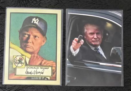 One Trump Novelty Baseball Card Trump Pointing Gun