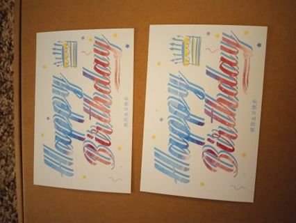 2 flat happy birthday cards