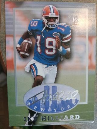 1997 SCOREBOARD AUTOGRAPH COLLECTION ROOKIE IKE HILLIARD NEW YORK FOOTBALL CARD# 10