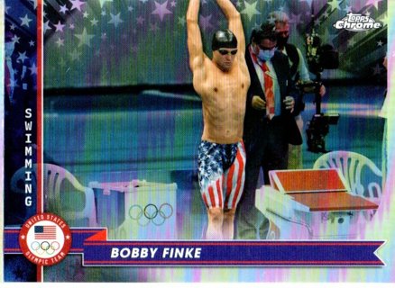 2024 Topps Chrome Olympics Bobby Finke Refractor #175