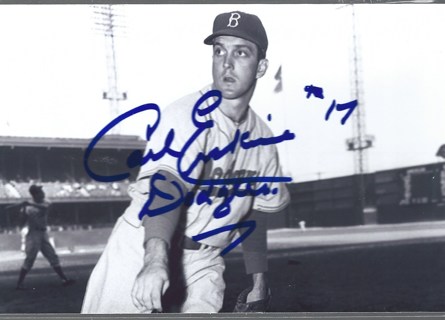 Carl Erskine Brooklyn / Los Angeles Dodgers Autographed Signed 4x6 Photo 