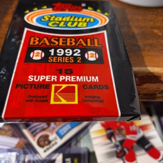 1992 topps stadium club series two unopened pack of baseball cards 