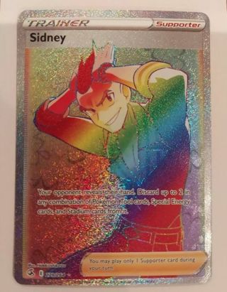 NM Rainbow Secret Rare Sidney Textured Full Art Pokemon card