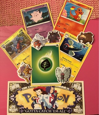 Pokemon cards and stickers +bill