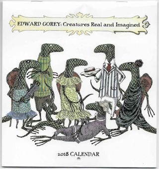 Edward Gorey: Creatures Real and Imagined 2018 Collectible Mini Wall Calendar 