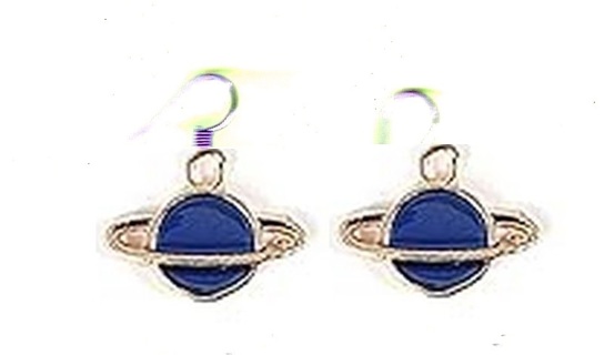 GP ENAMEL BLUE SATURN EARRINGS (PLEASE READ DESCRIPTION)