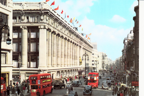 Vintage Postcard Oxford Street, London, England