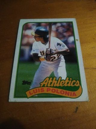 1989 Topps LUIS PALONIA Baseball Card #424. OAKLAND ATHLETICS.