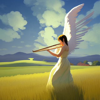 Listia Digital Collectible: Angel playing harp