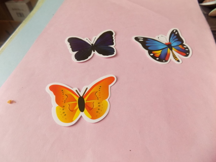 Set of 3 different butterfly die cuts for scrapbooking each about 2 1/2 inch