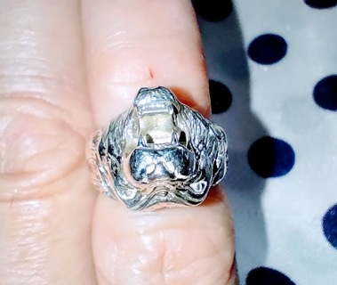 RING SPECIAL DEAL ONE WEEK ONLY HANDMADE STERLING SILVER LION RING SIZE 5 FANTASTIC AND A STEAL WOW!