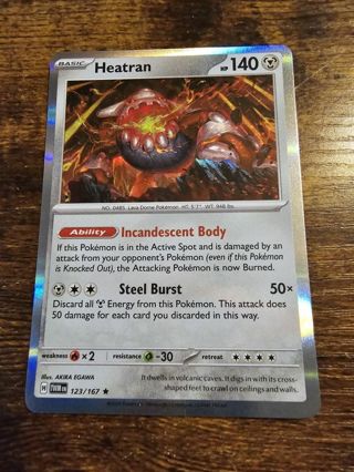 Pokemon Heatran holo card 123/167 rare