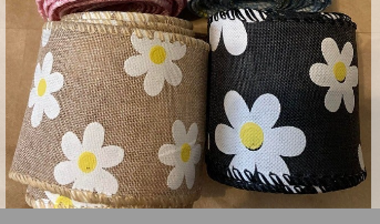 Burlap Daisy Ribbon - Choose One!