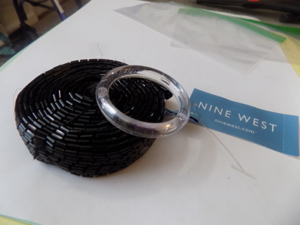 NWT Nine West 60 x 1 inch trim covered in black tube beads