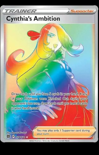 NM Secret Rare Cynthia's Ambition SWSH Pokemon card