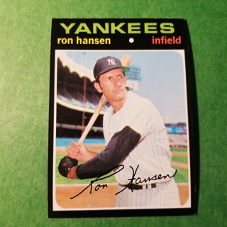 1971 Topps Vintage Baseball Card # 419 - RON HANSEN - YANKEES - NRMT+