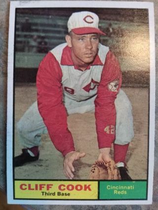 1961 TOPPS CLIFF COOK CINCINNATI REDS BASEBALL CARD# 399