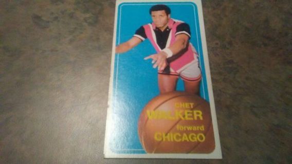 1970/71 T.C.G. CHET WALKER CHICAGO HUGE BASKETBALL CARD# 60. OVER 4 1/2 INCHES TALL BY 2 1/2 WIDE