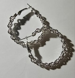 Silver Plated Stainless Steel Chain Earrings