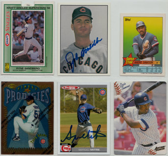 2 Chicago Cubs autographs + 4 bonus cards