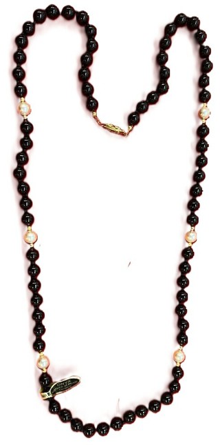 Black onyx necklace 18 or 30" 8 mm CHOICE