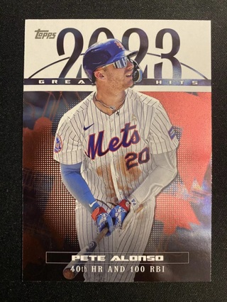Pete Alonso 2024 Topps Series One 2023 Greatest Hits Insert #23GH-21
