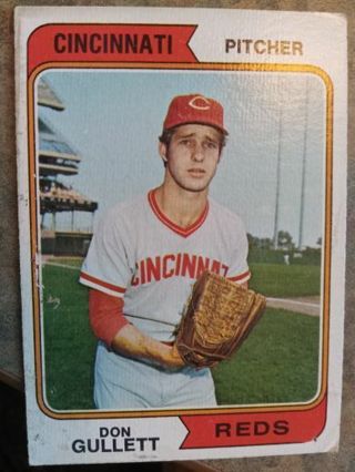 1974 T.C.G. DON GULLETT CINCINNATI REDS BASEBALL CARD# 385