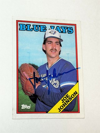 Autographed 1988 Topps #347 Joe Johnson Toronto Blue Jays