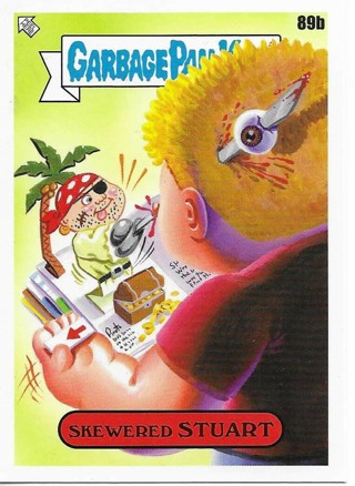 Brand New 2022 Topps Garbage Pail Kids Skewered Stuart Sticker From the Book Worms Set 