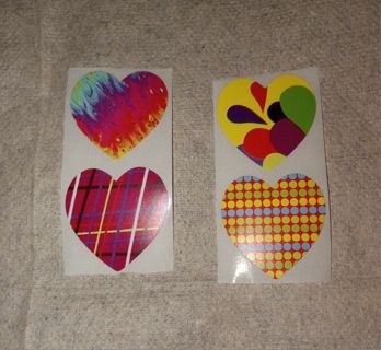 2 random heart stickers